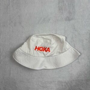 Hoka White Orange Bucket Hat OSFA NWOT Athletic Activewear